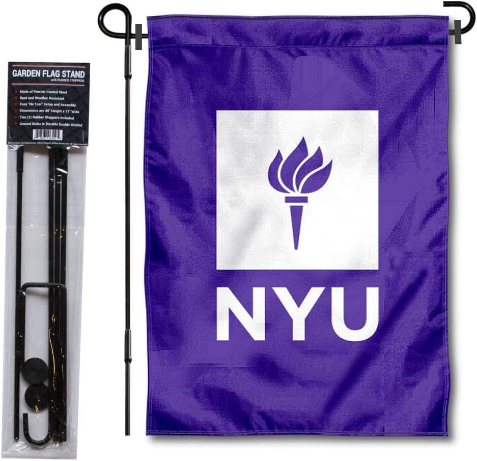 Bandera jardín New York Violets con soporte