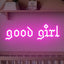 Letrero neón Good Girl decoración dormitorio gótica
