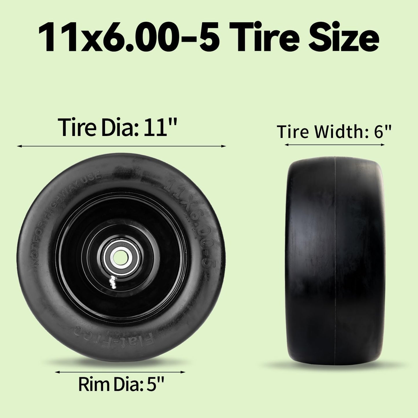 Neumático plano 11x6-5 para cortacésped 400lb