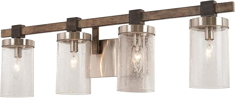 Lámpara pared baño 4 luces 240w gris piedra