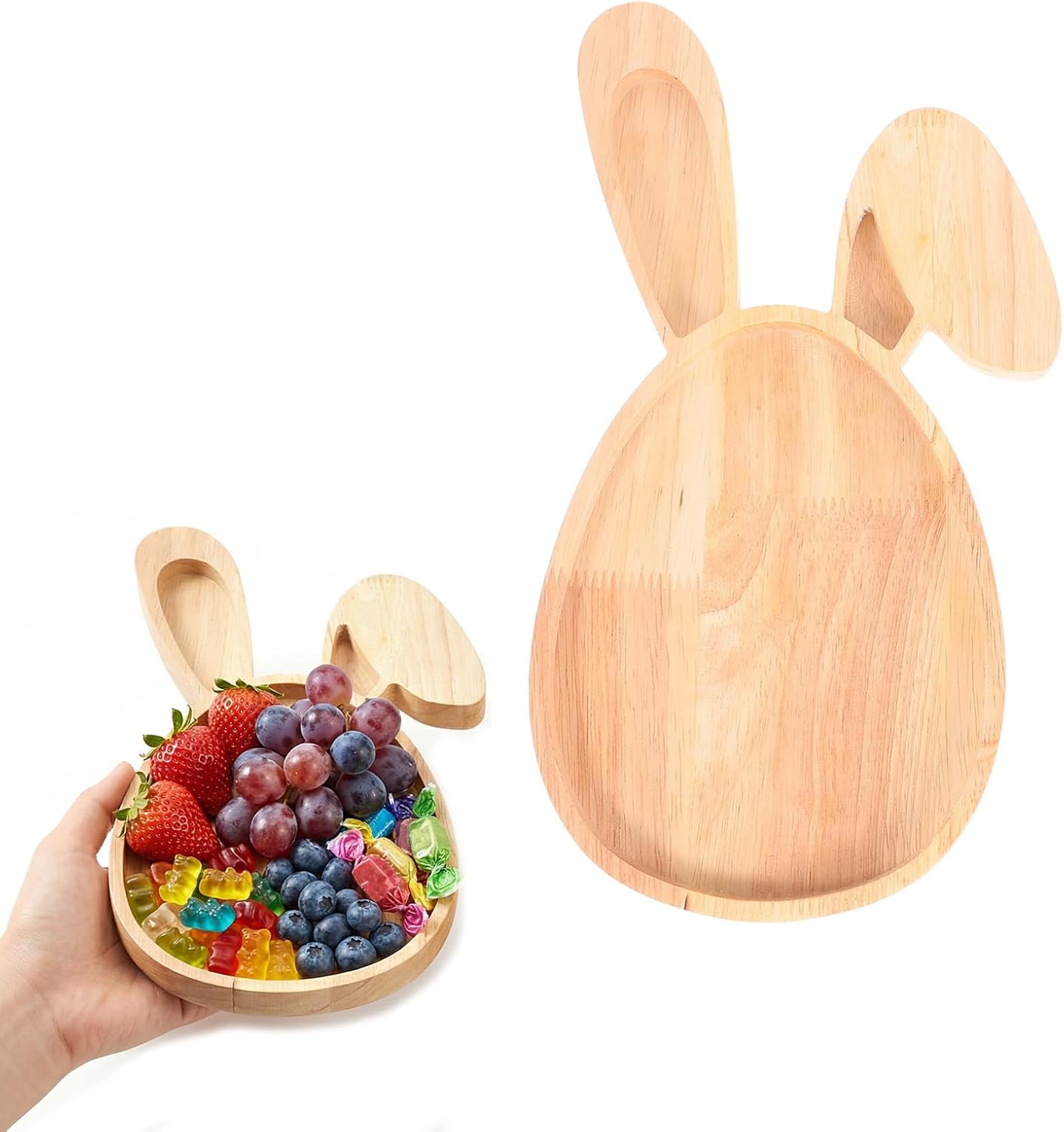 Platos madera para servir conejitos Pascua y fiestas