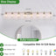 Lámpara tocador níquel cepillado 8 luces vidrio transparente