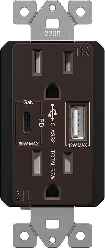Toma USB tipo C 65W para portátiles y teléfonos 15A