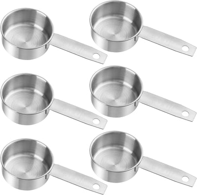 6 Tazas Medidoras Acero Inox 2.3oz para Café Cocina