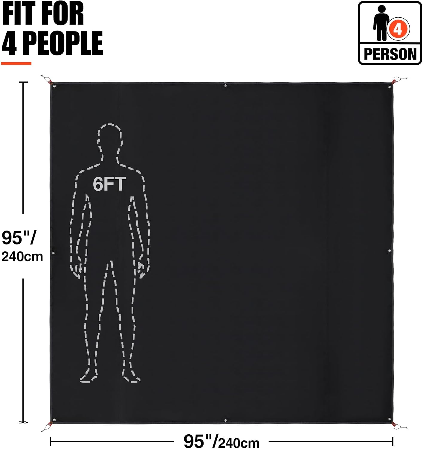 Lona impermeable 36x83pulg multifuncional camping senderismo