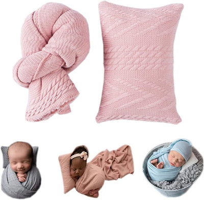 Juego accesorios foto recién nacido manta elástica rosa
