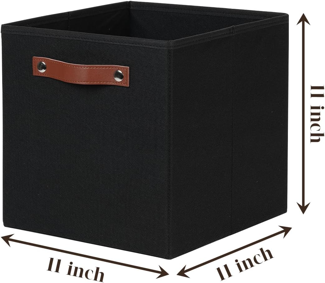 Cubos almacenamiento 11x11 tela con asas caja ropa negro