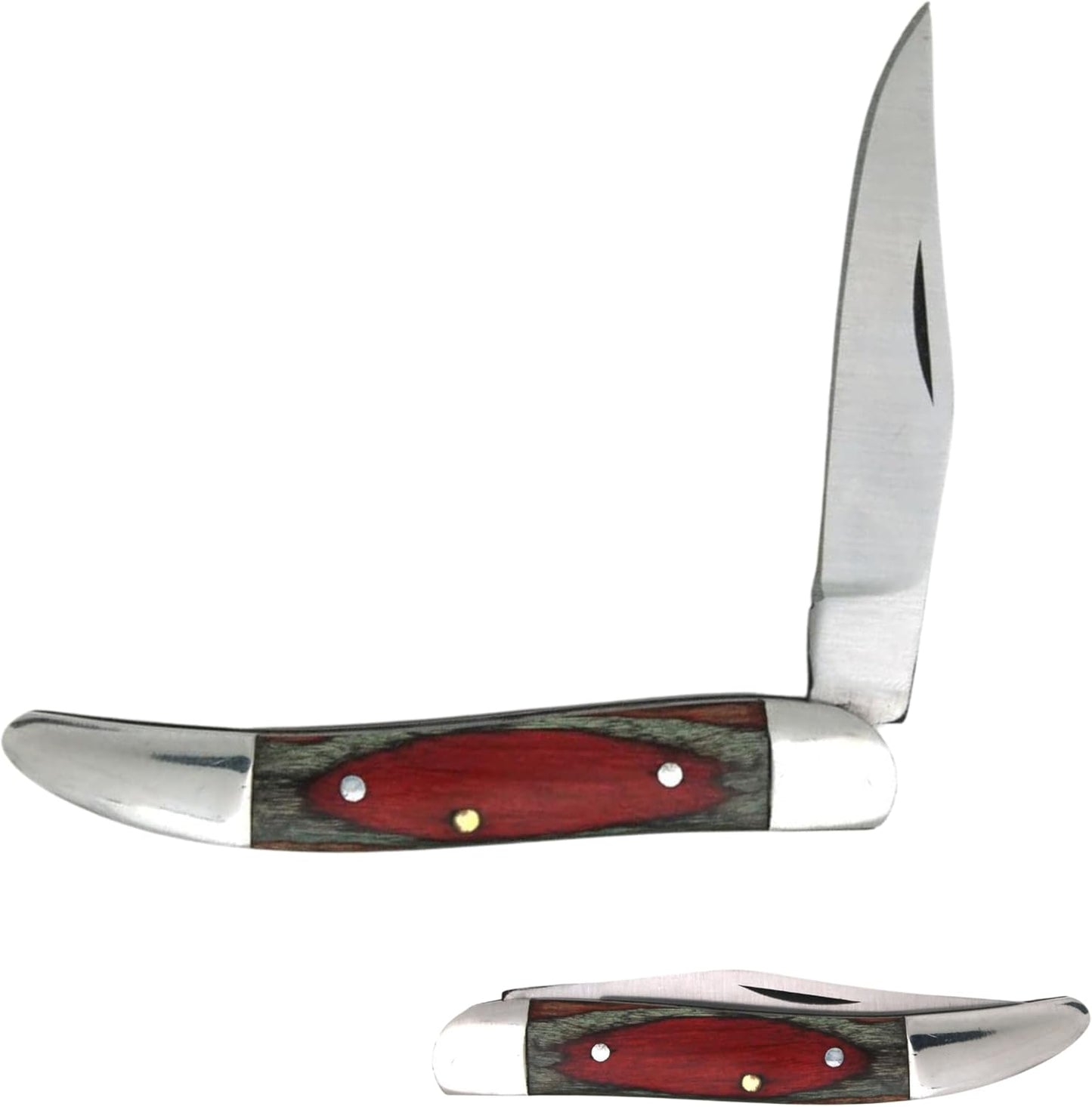 Cuchillo bolsillo plegable acero inox 2.75" mango madera
