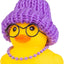 Adorno pato goma para tablero auto con gorro y gafas