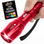 Linterna táctica LED 750pies impermeable color rojo