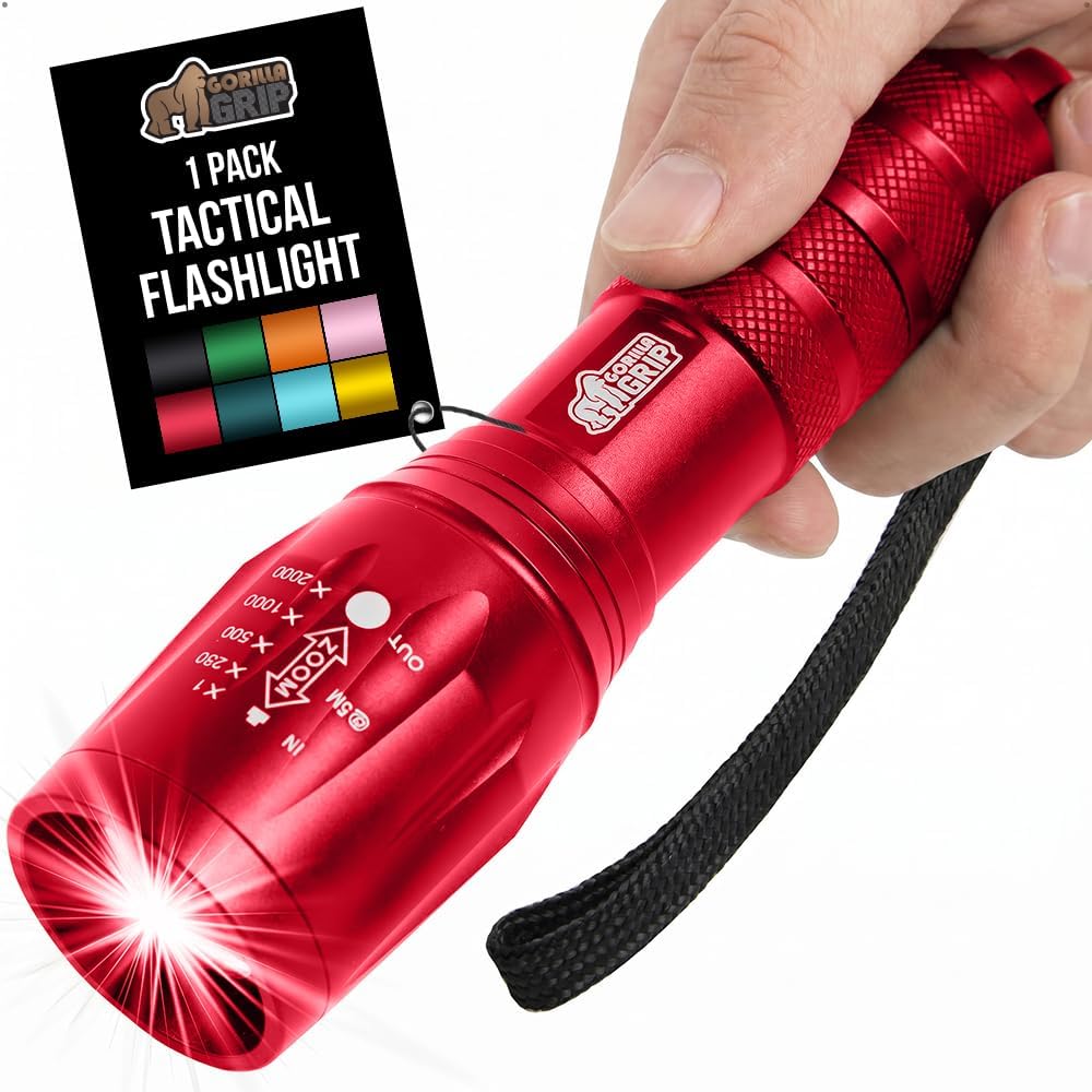 Linterna táctica LED 750pies impermeable color rojo