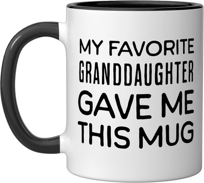 Taza cerámica favorita de mi nietita negra/blanca