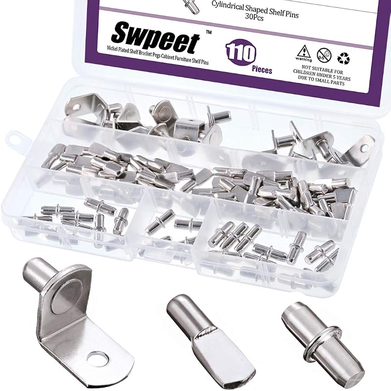 Kit 110 Pines Estante Chapado Níquel Soporte Muebles