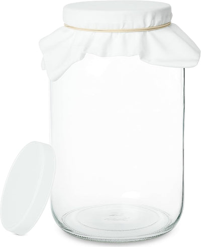 Tarro masa madre 1gal boca ancha con paño tapa