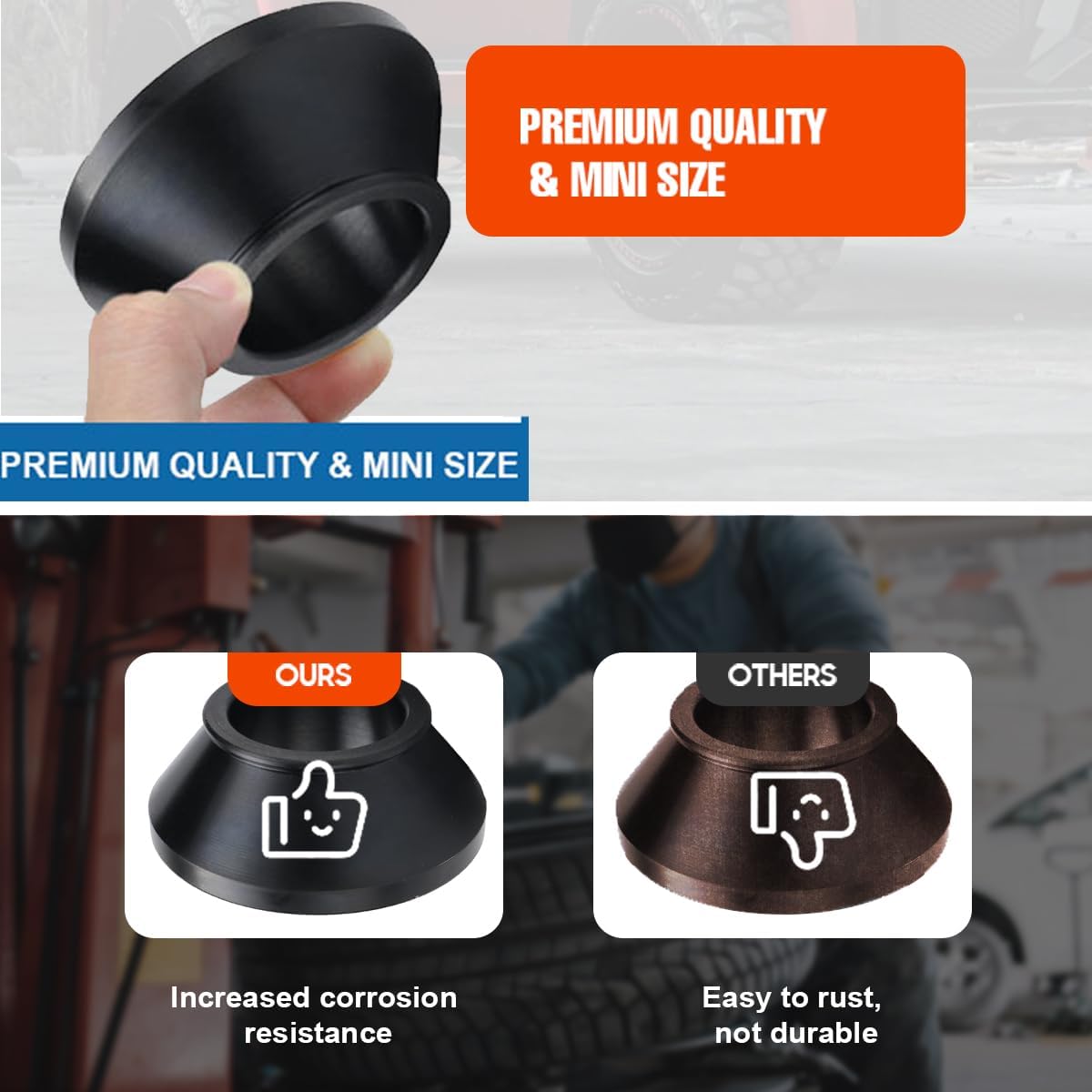 Cono equilibrador rueda set 4 para neumáticos eje 1.417pulg