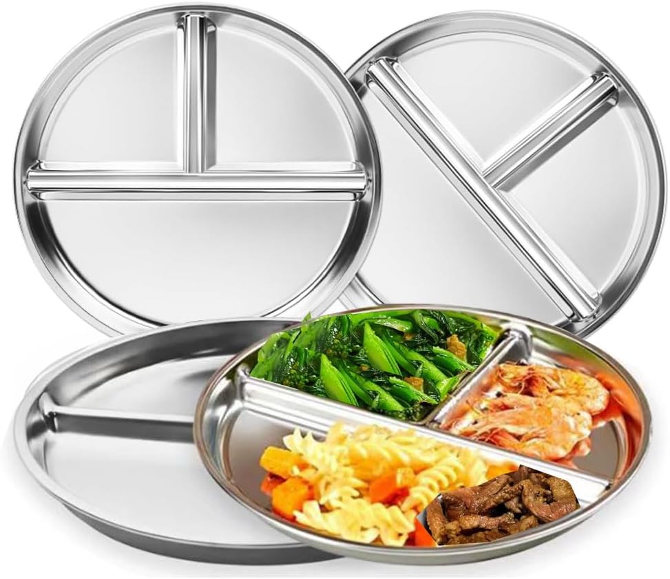 Platos acero inox 9pulg porciones controladas
