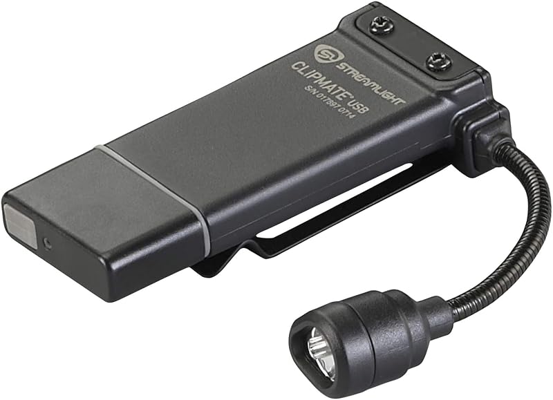 Luz recargable con gancho USB 70lúmenes color negro