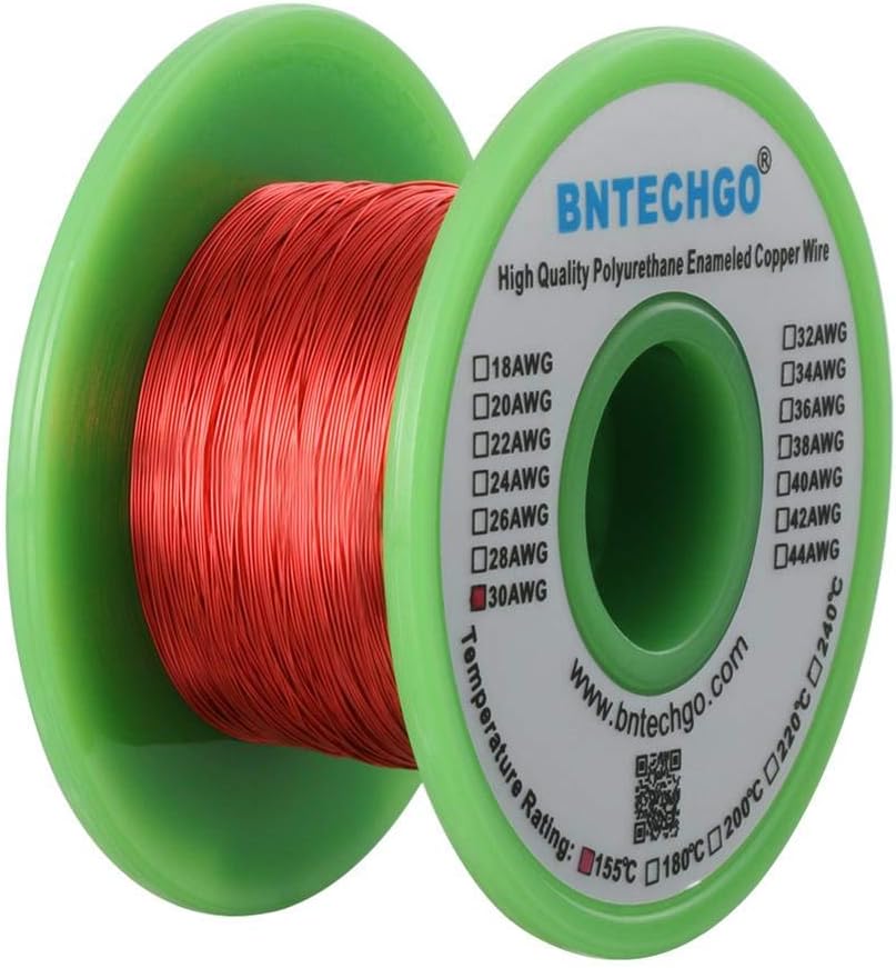 Alambre magnético esmaltado cobre 16-38 AWG rojo 4 oz