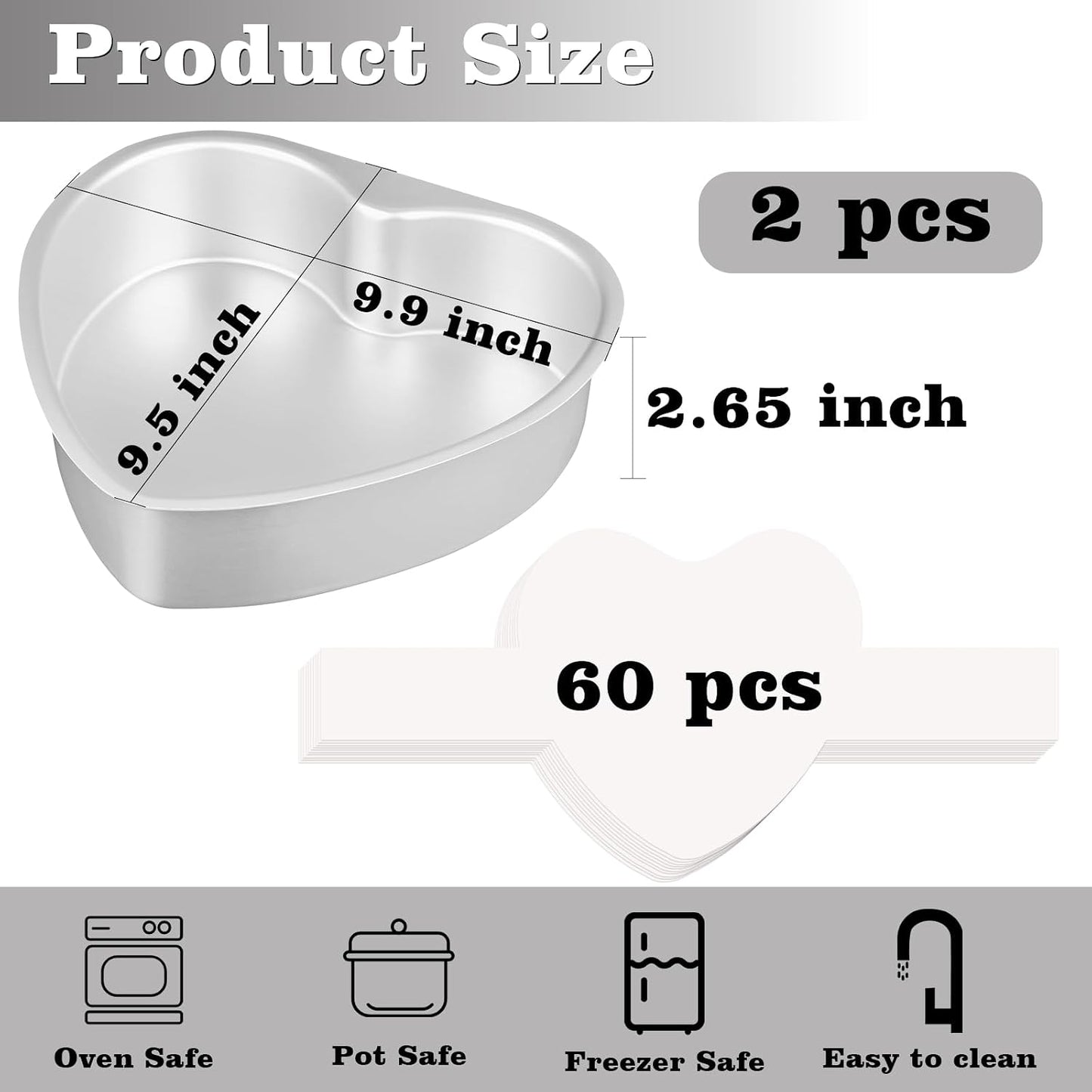 Molde Tarta Corazón 10pulg Set 2 Antiadherente