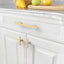10 Tiradores Oro Cepillado 3-3/4pulg para Gabinetes Cocina