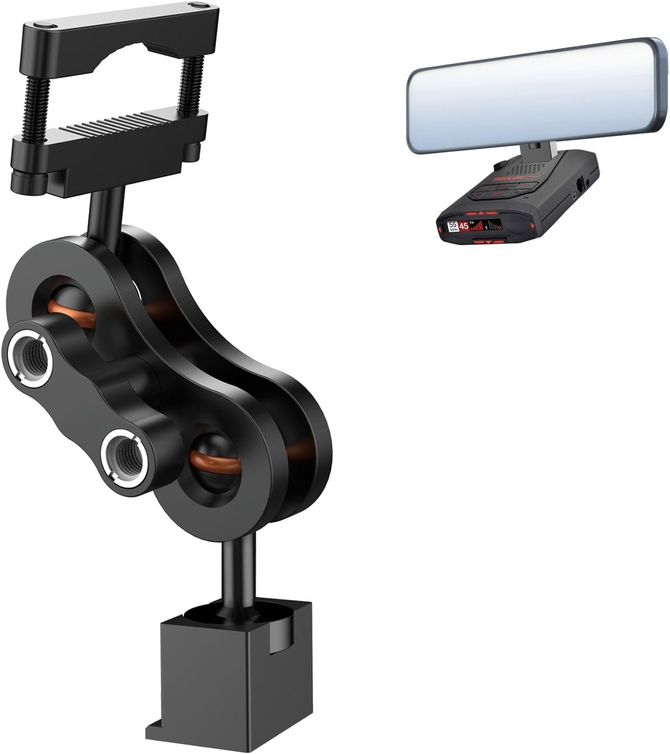 Soporte espejo retrovisor aluminio para radar Escort Max360c