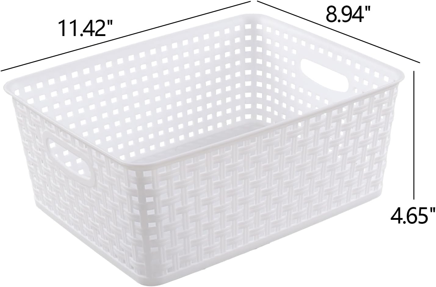 4 Pzas Cestas Almacenamiento Plástico Cocina 8L Blanco