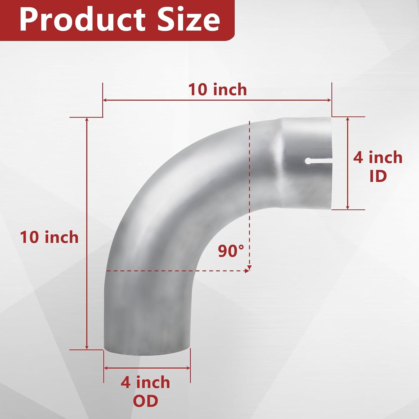 Codo escape 90 grados 4" acero aluminizado