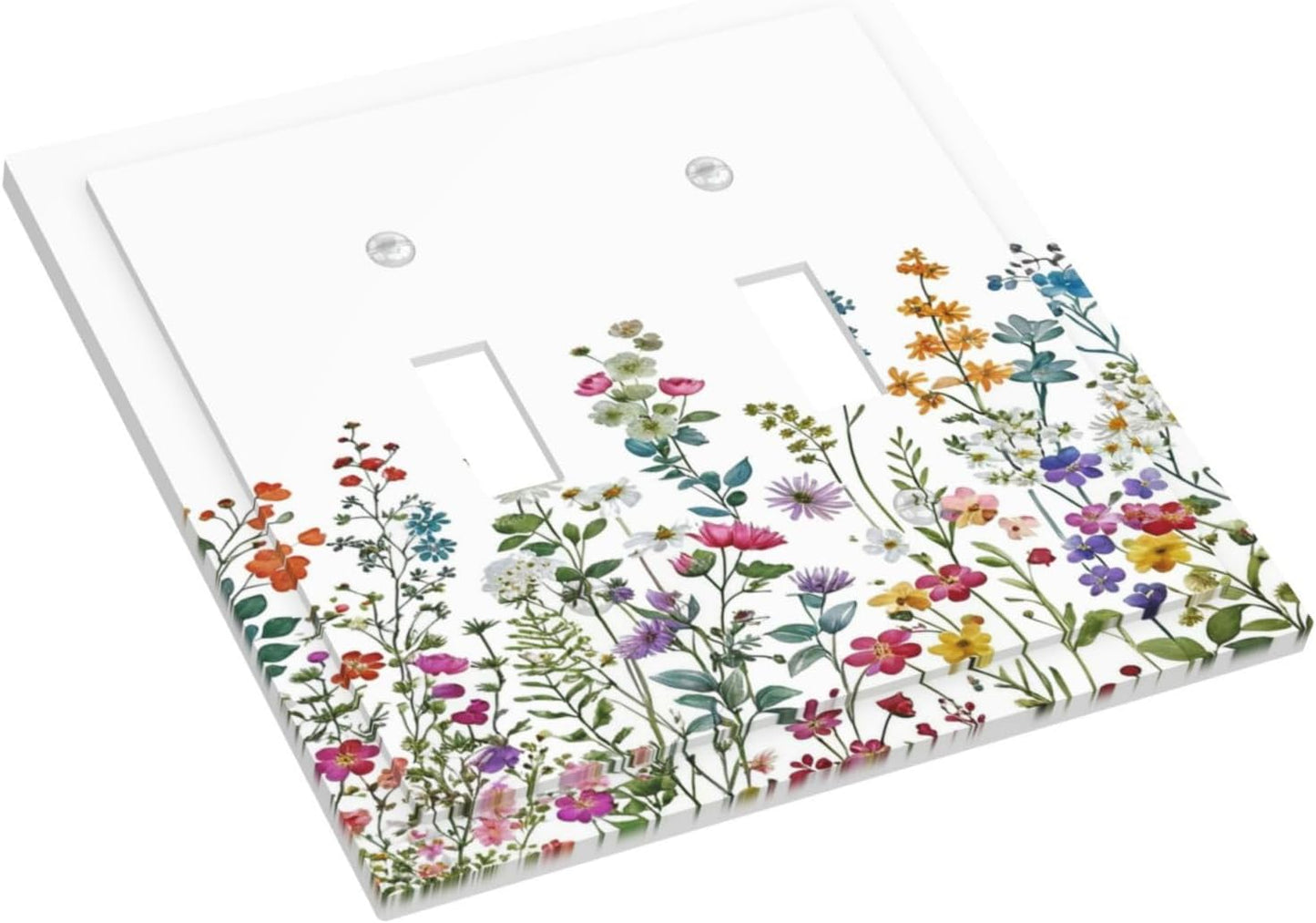 Cubiertas decorativas para interruptor 2 gang flores rústicas