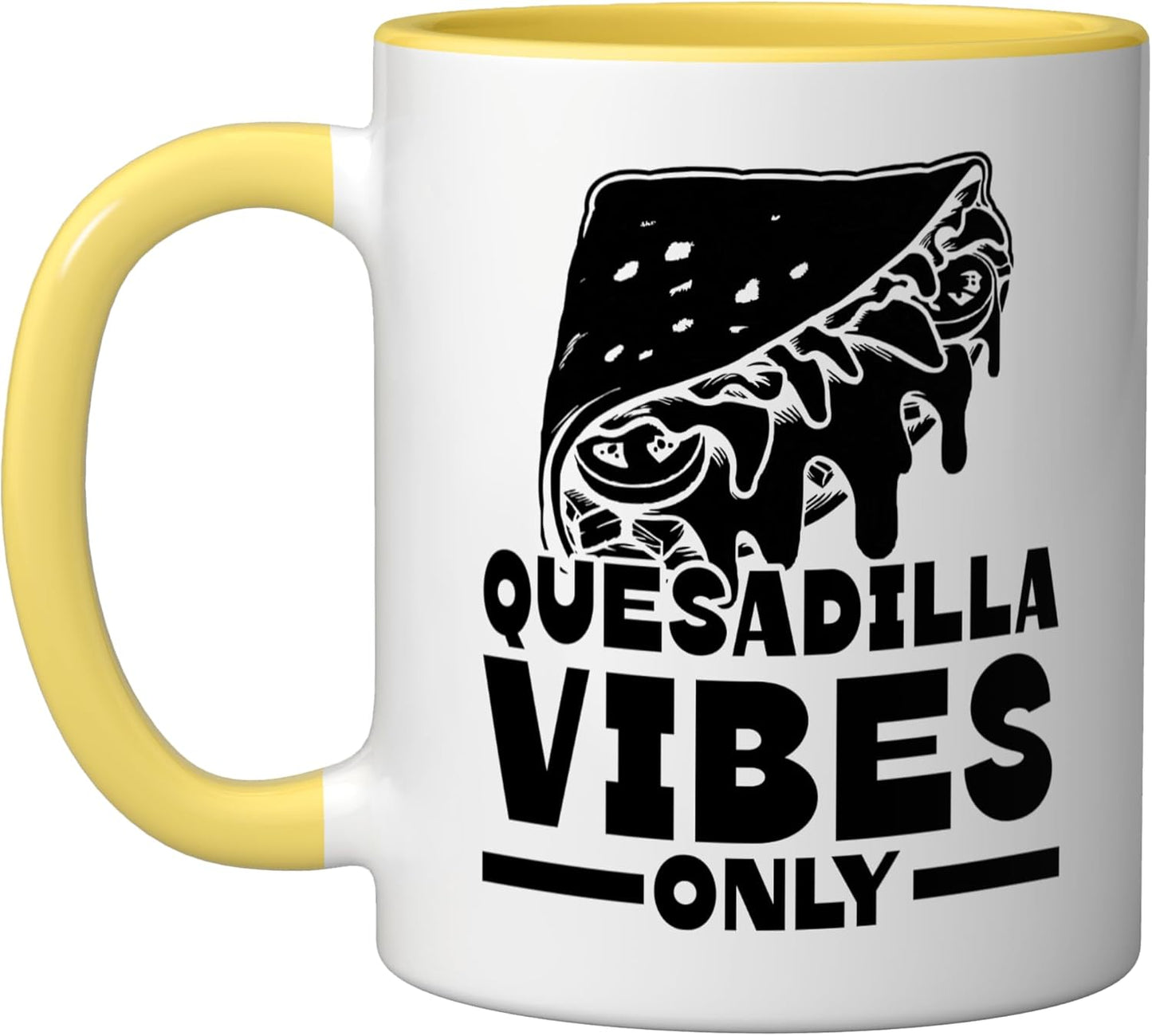 Taza Cerámica Quesadilla Lover Amarillo/Blanco