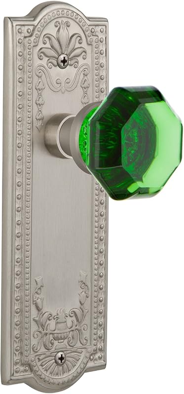 Pomo puerta diseño esmeralda Waldorf níquel satinado