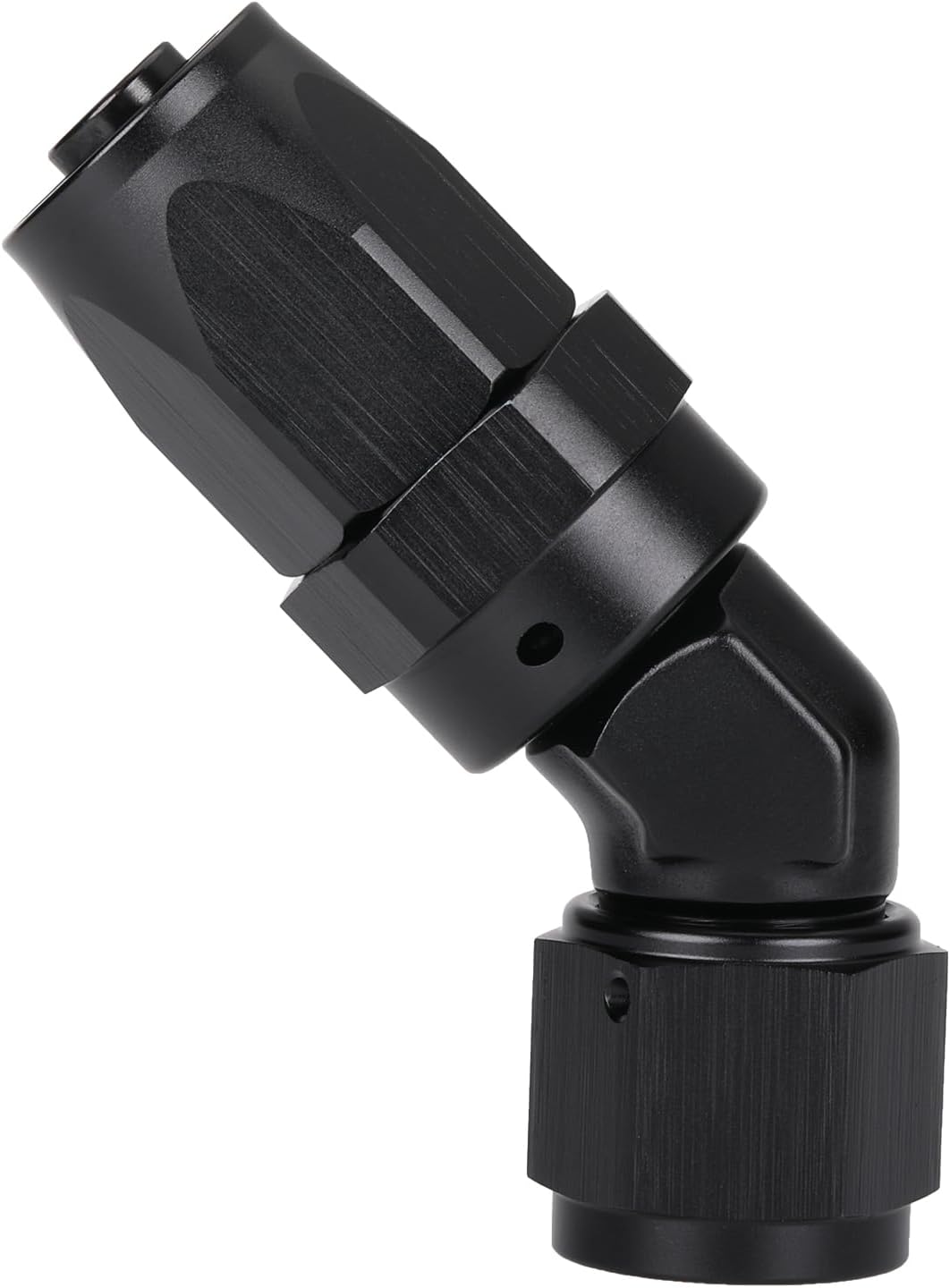 Codo de manguera aluminio forjado negro 45 grados