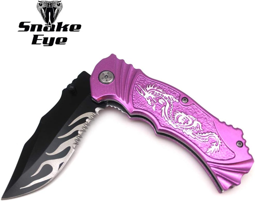 Cuchillo camping mango fantasía dragón