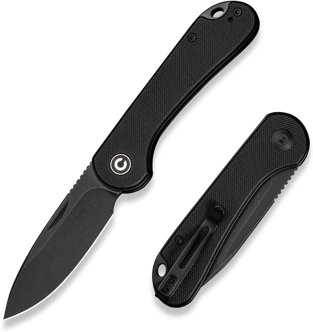 Cuchillo EDC hoja sueca 14C28N mango G10 negro