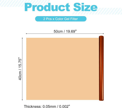 Filtro gel luz estudio naranja oscuro 15.7x19.7pulg set 2