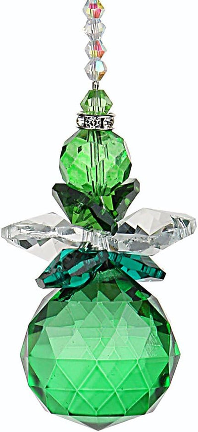 Adorno colgante ángel de la guarda para ventanas verde