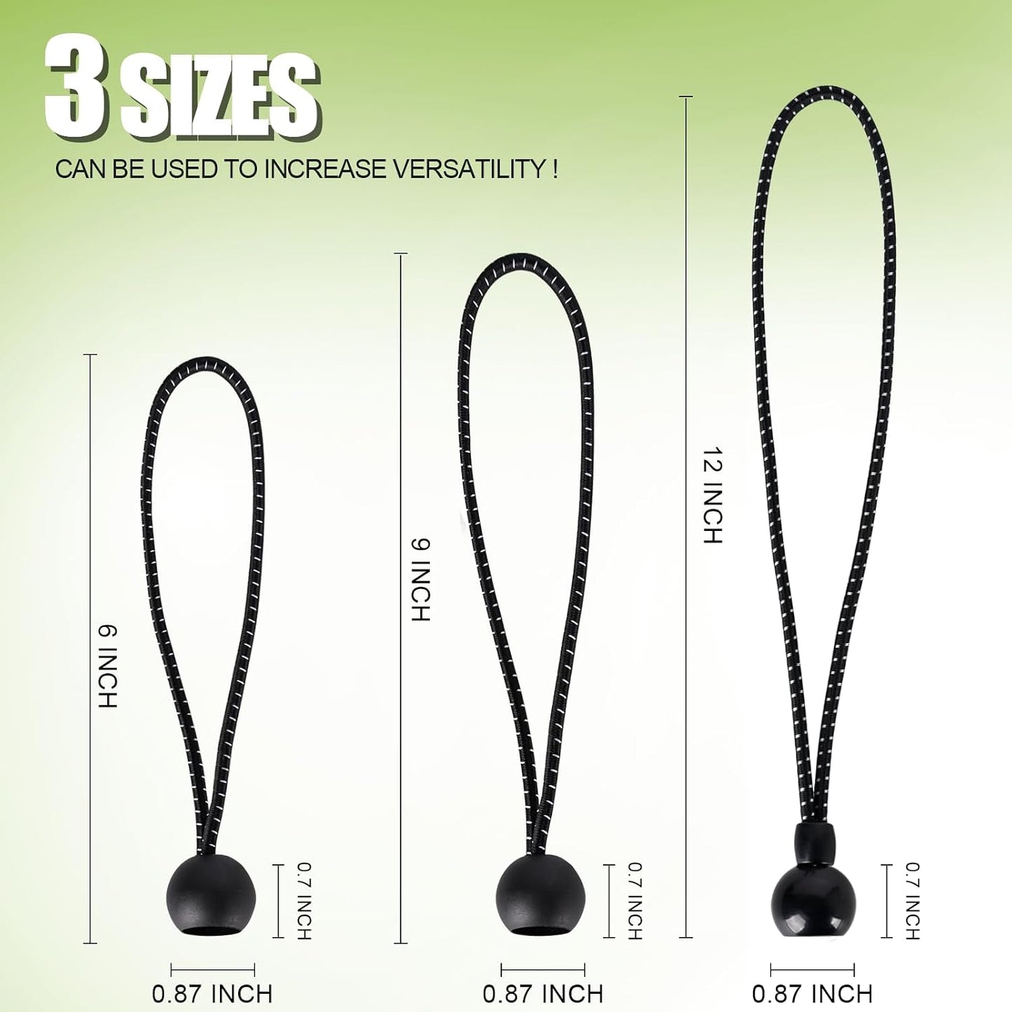 Cuerda elástica resistente UV multifunción 12pulg