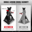 Soportes acero 3 toneladas gato elevador coche negro pack 2