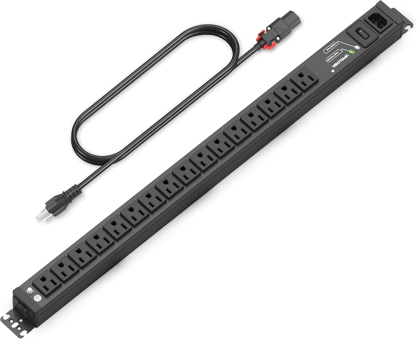 Regleta 16 salidas metal con interruptor 1800J 15A