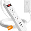 Cable extensión enchufe plano 6ft 3 tomacorrientes CA 3 puertos USB