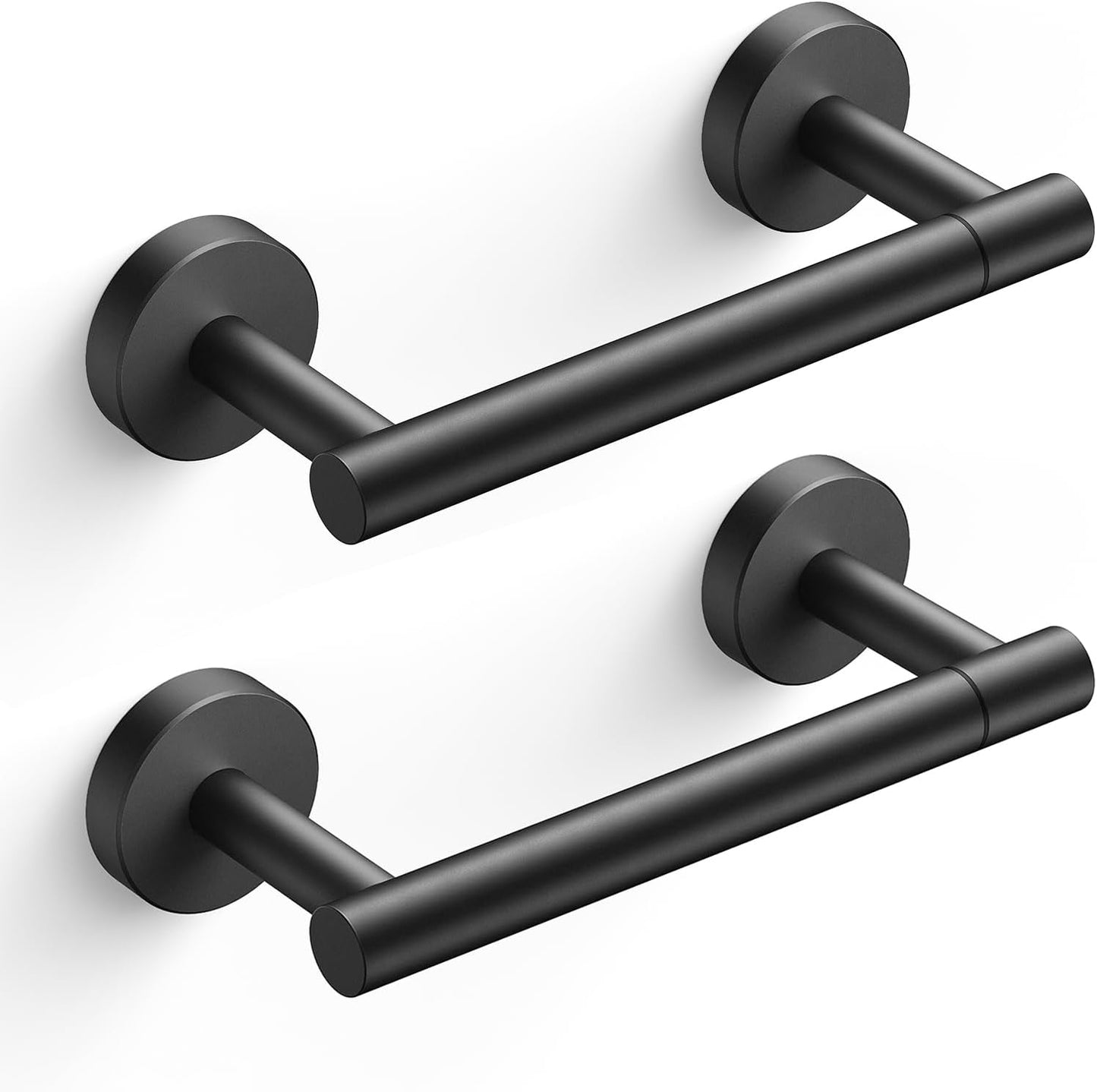 Soporte papel higiénico acero inox doble poste negro mate