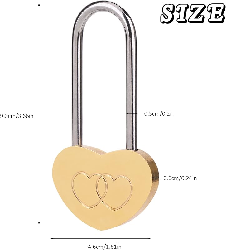 100 Candados Corazón 3.5x1.969pulg Sin Llave Boda San
