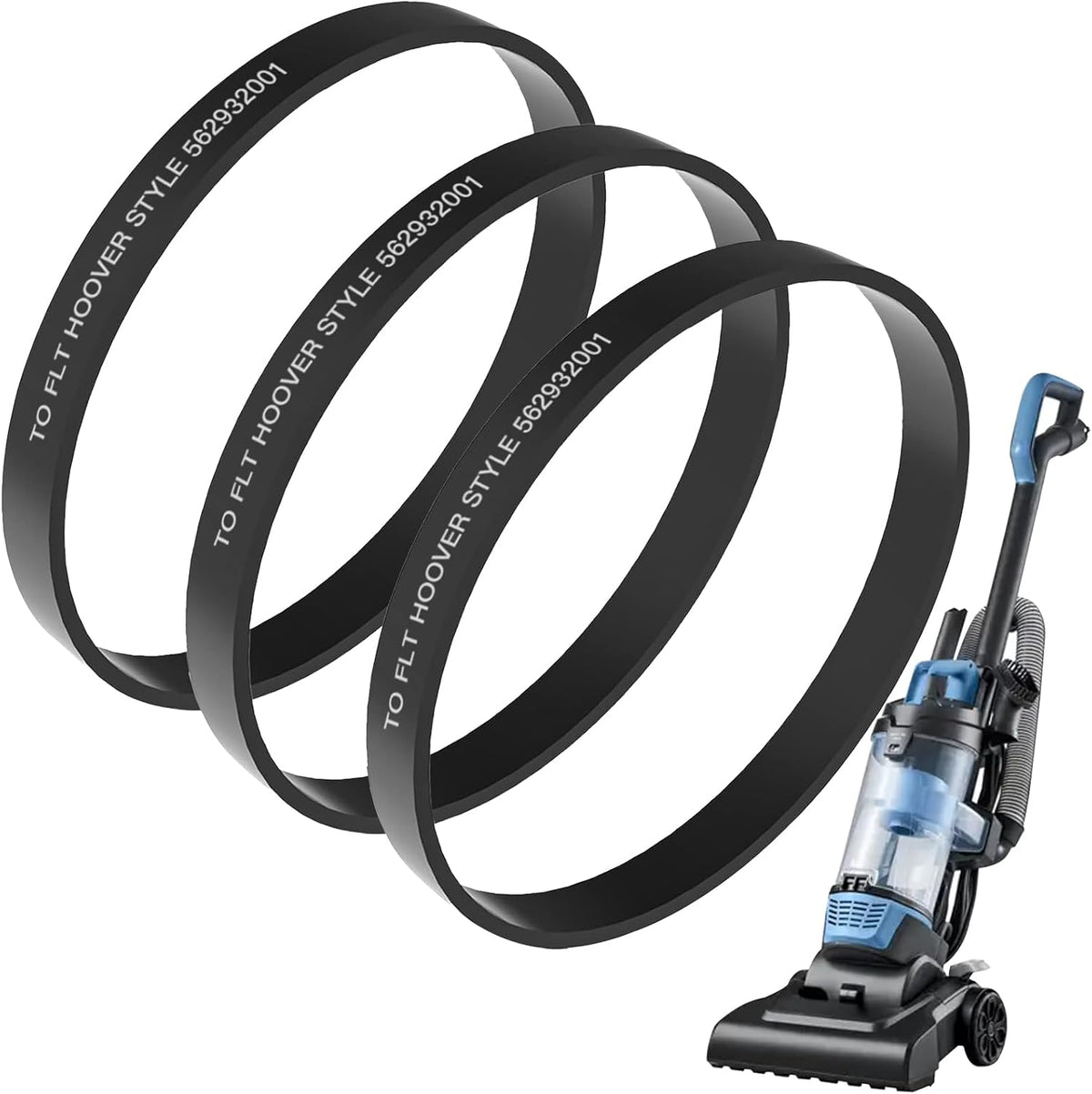 3 Pzas Correa Comp Hoover WindTunnel