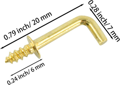150 Mini Ganchos Latón 1/2pulg Dorado Autorroscantes