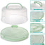 Porta pasteles asa contenedor redondo 10" verde