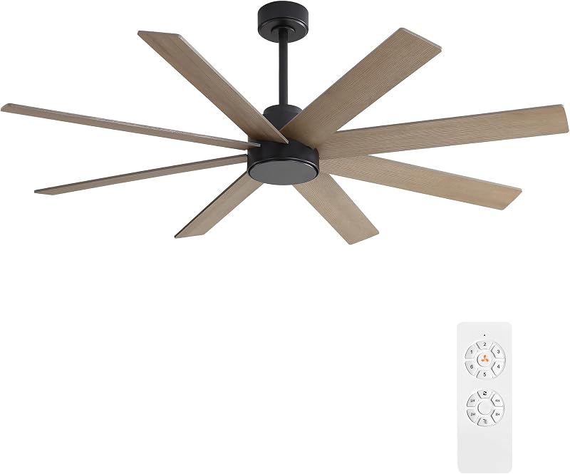Ventilador techo CC 60pulg 8 aspas madera 6 vel rev