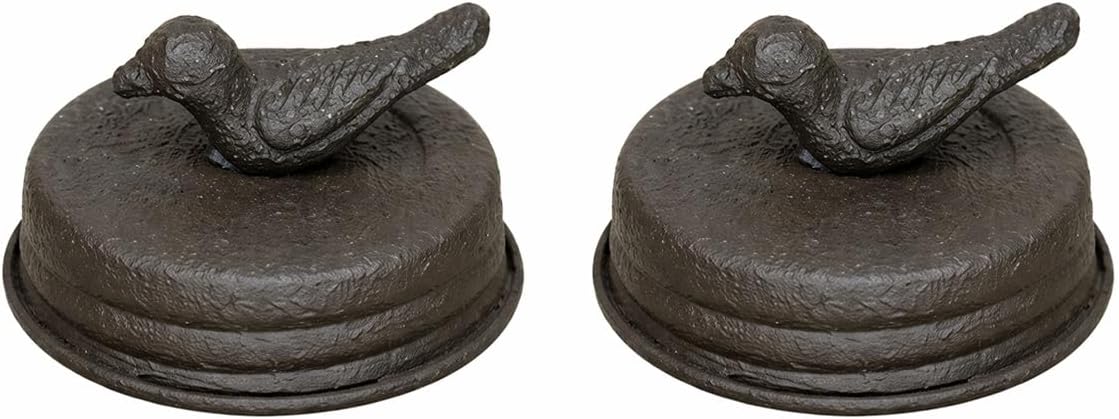 Tapas decorativas para frasco de barro estilo rústico texturizado de 3" diámetro en latón 2 piezas