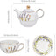 Set té para mujer con tetera floral lavanda