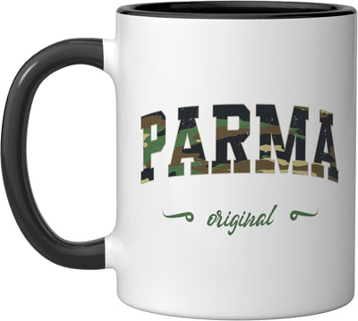 Taza cerámica Parma Design College Ohio camuflaje negro/blanco