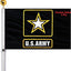 Bandera ejército EE.UU. 3x5 doble cara estrella negra latón
