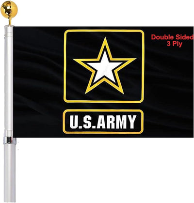 Bandera ejército EE.UU. 3x5 doble cara estrella negra latón